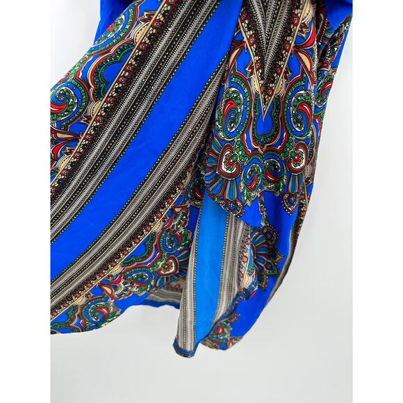 Missguided Blue Paisley Print Twist Front Cami Tank Dress Women's Size 6 NWT - Picture 6 of 13